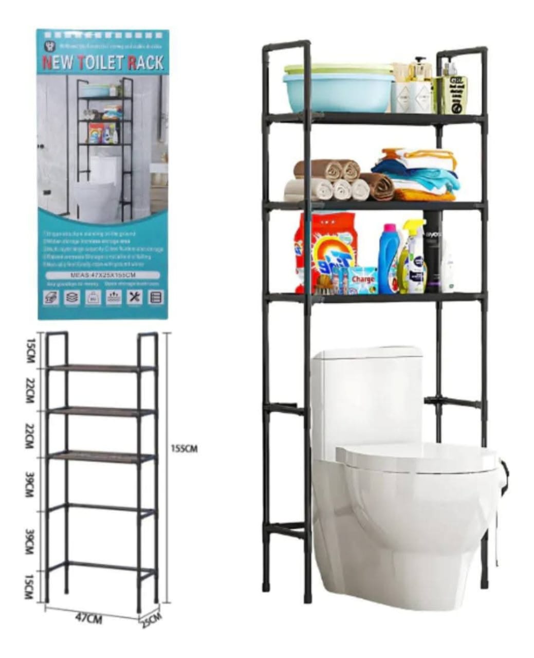 Rack Metálico para Baño – 4 Niveles de Organización !! ENVIOS GRATIS ¡¡