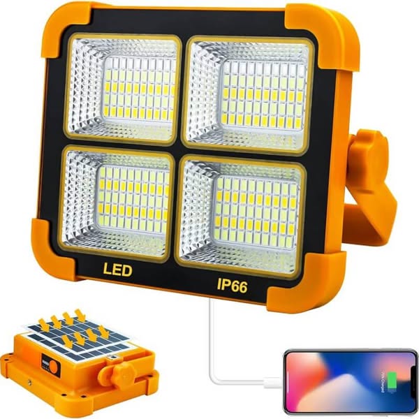Foco LED Solar IP66 | Iluminación Potente + Power Bank