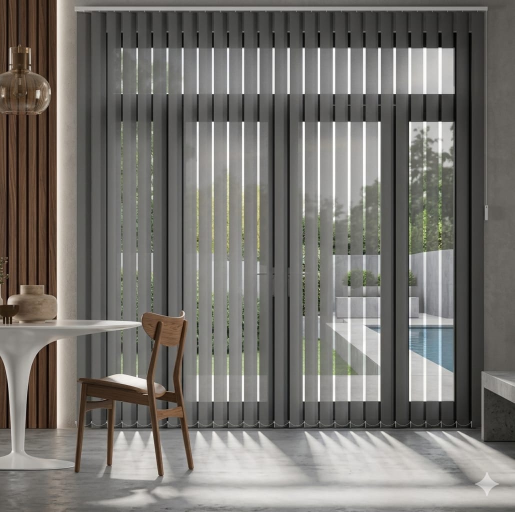 CORTINAS  ROLLER  VERTICALES MEDIDA : 160X240 ( COLOR : BLANCA Y GRIS )
